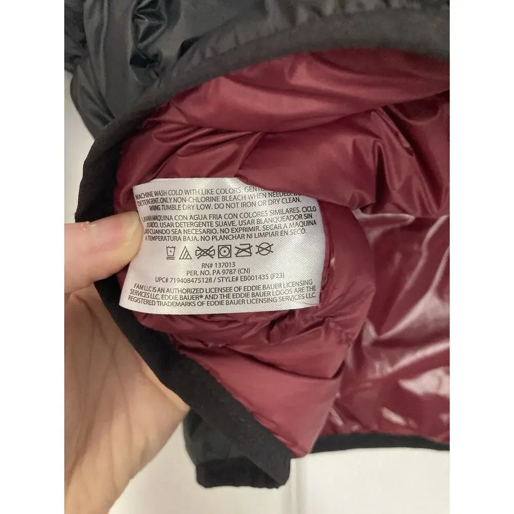 Eddie Bauer Men's Down Packable Jacket Microlight Sizes Small Black 650 Fill NWT